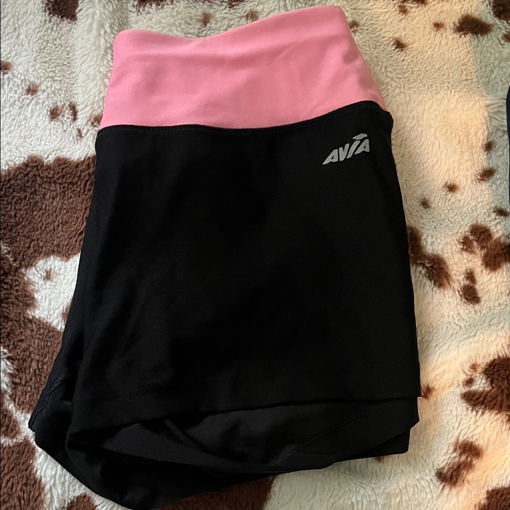 Avia Pink Waistband Black Shorts